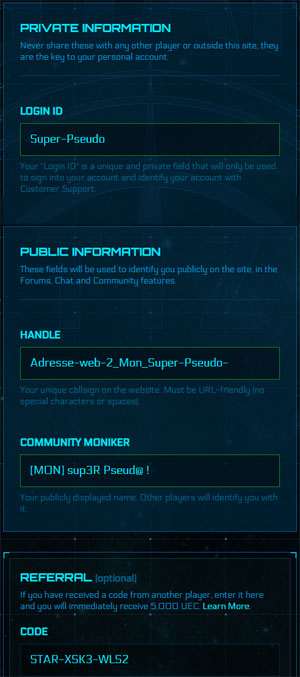 Différences entre Login ID, Handle et Community Moniker dans Star Citizen Différences entre Login ID, Handle et Community Moniker dans Star Citizen