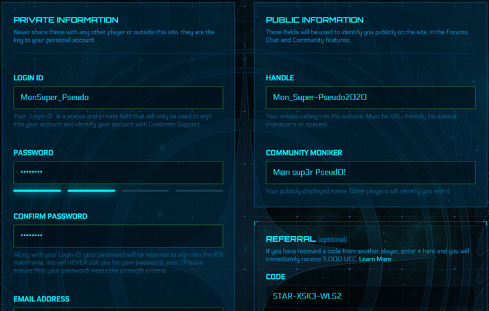 Différences entre Login ID, Handle et Community Moniker dans Star Citizen Différences entre Login ID, Handle et Community Moniker dans Star Citizen